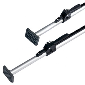 JahooPak OEM Light Duty Adjustable Galvanized Steel <strong>Brackets</strong> 89"-104" 1.5" Diameter Silver <strong>Black</strong> Secure Cargo Load Bar - Product Image 2