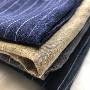 Tissu chemise en lin transparent à rayures, pierres délavées, à la mode, pour hommes - Product Image 2