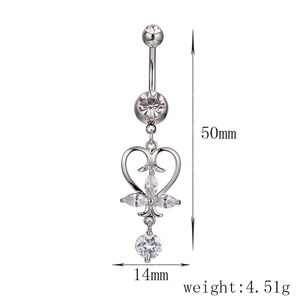 -<span class=keywords><strong>Piercing</strong></span> en el <span class=keywords><strong>ombligo</strong></span>, pendientes <span class=keywords><strong>falso</strong></span> hoja de hierba vientre Anillo del botón - Product Image 2