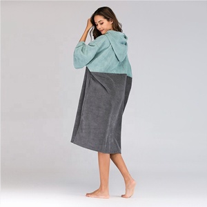 Phong Cách Mới 2019 Double Color Surf Khăn Trùm Đầu Poncho Thấm Nước Và Nhanh Khô - Product Image 3