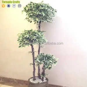 Latest product plants artificial garden landscaping decorative edge white green ficus tree