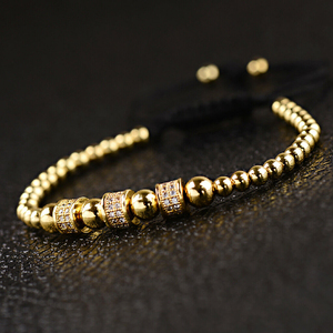 Moda 18k oro CZ tappi re corona perline di rame intrecciato <span class=keywords><strong>Macrame</strong></span> braccialetto uomo donna <span class=keywords><strong>gioielli</strong></span> - Product Image 5