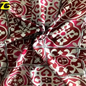 Kain Tenun Bunga Rayon Viscose 100% Cetak Kustom untuk Rok