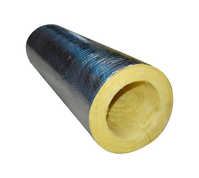 Tubo de lã de vidro de fibra de vidro, tubo com folha de alumínio