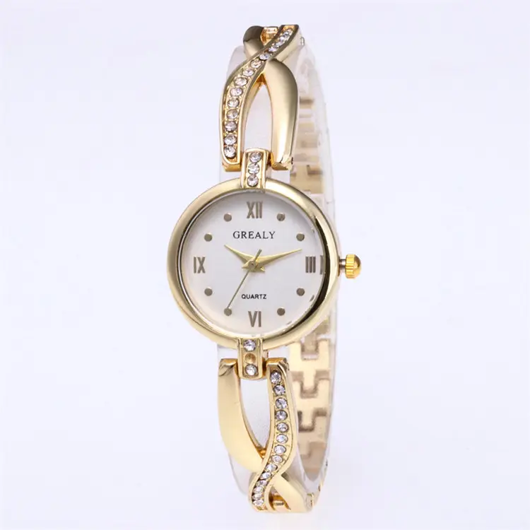 Stylish Gold Women Bracelet Watch Dress Luxury Female Wristwatches