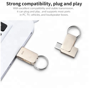 Hợp kim kẽm chất lượng cao 2.0 3.0 16GB OTG <span class=keywords><strong>USB</strong></span> Flash Drive 32GB <span class=keywords><strong>Memory</strong></span> Stick Type-C 64GB với vòng chìa khóa - Product Image 4