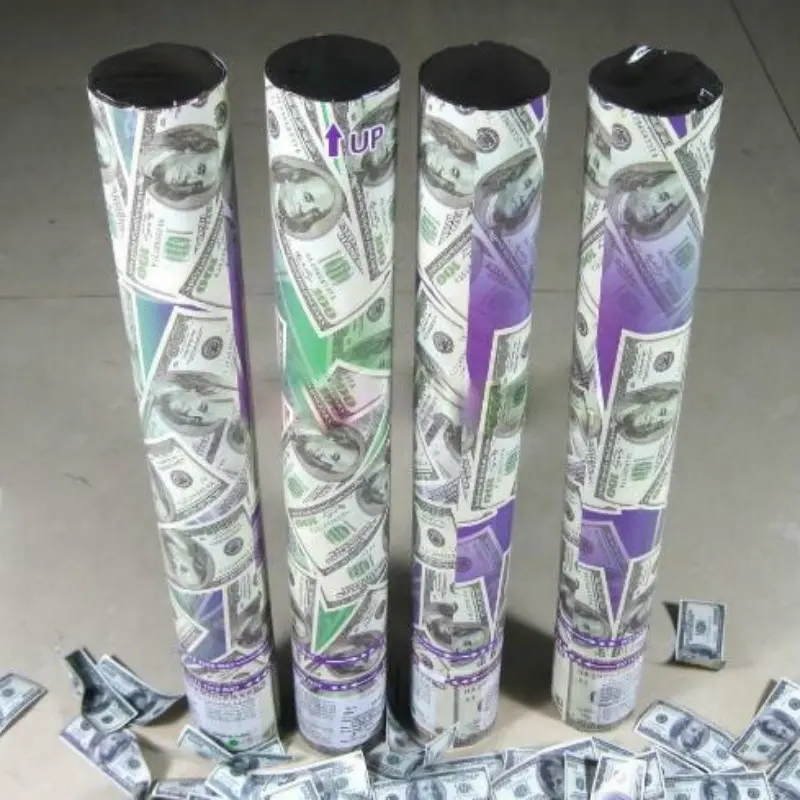 Customized High Quality Money Paper Party Confetti Shooter Dollar Confetti Cannon Party Popper