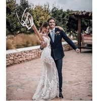 Robe de mariée élégante sirène à manches longues moderne