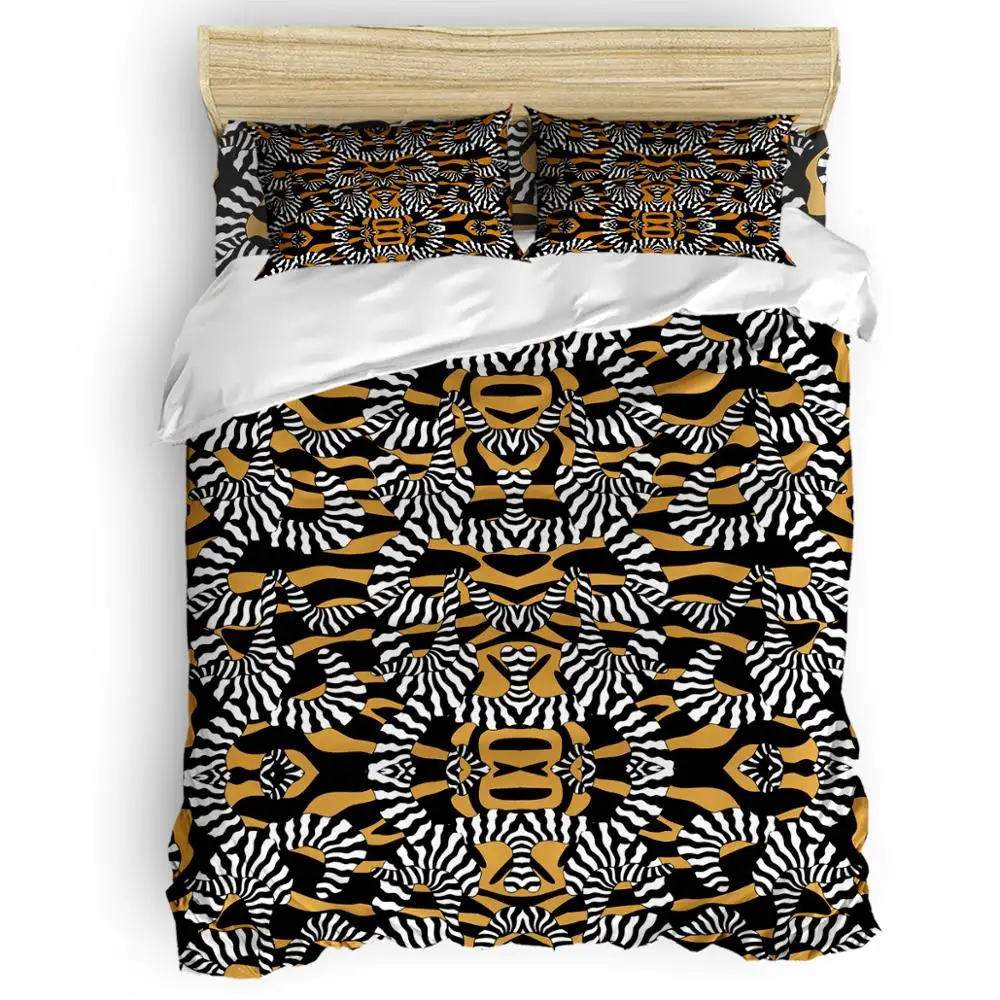 アフリカンスタイルのカスタム寝具セット羽毛布団カバーホテルベッドシーツセット寝具