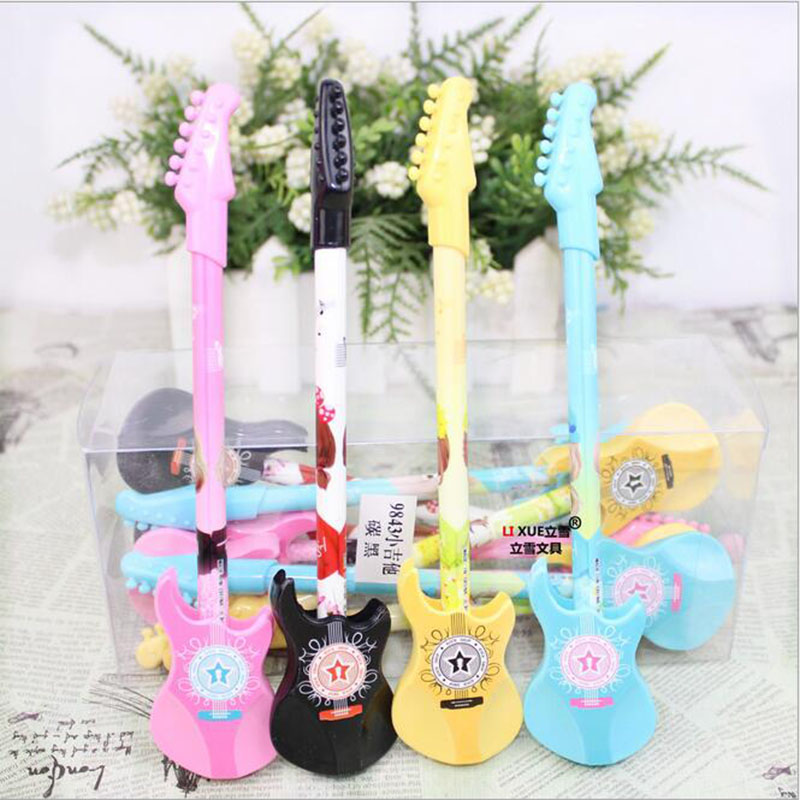 0,38 мм Милая кавайная пластиковая гелевая ручка креативная гитарная новинка ручки для детей подарок корейские канцелярские принадлежности