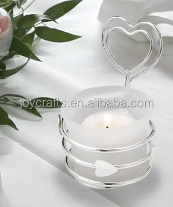 Double Heart Design Glass Candle Holder