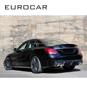 2014-2016 anno <span class=keywords><strong>C</strong></span>-CLASS W205 C63 C63S <span class=keywords><strong>B</strong></span> stile corpo in fibra di carbonio kit diffusore posteriore con punte di scarico ala posteriore emblema labbro anteriore - Product Image 5