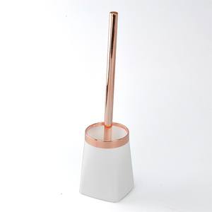 In Stock White Round Cylinder Polyresin Toilet Brush Holder - Product Image 2
