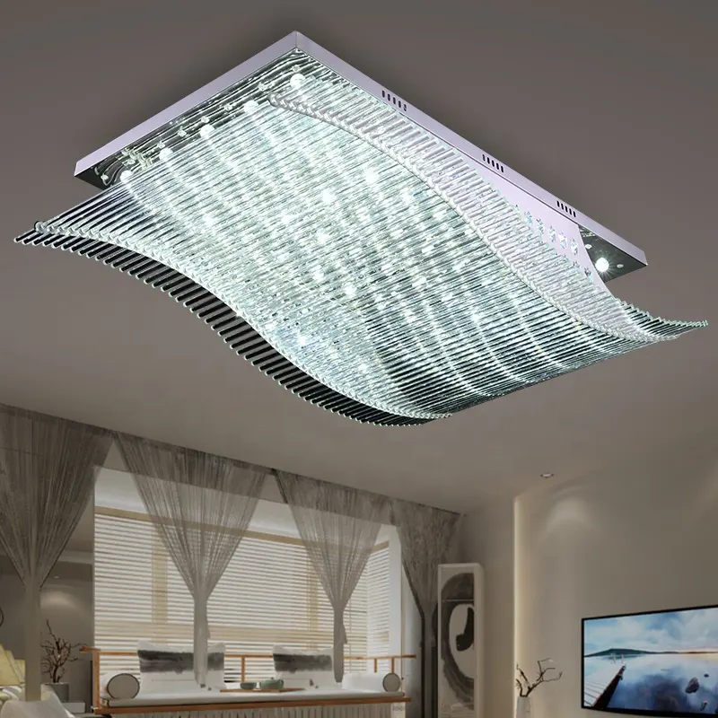 Nieuwe stijl kristal decoratieve ti-goud plafondlamp energiebesparing voor hotel projecten