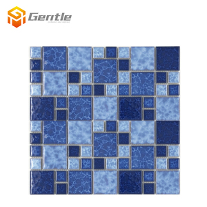 En gros brillant mosaïque 306x306 bleue émaillée en céramique mosaïque carreaux de <span class=keywords><strong>piscine</strong></span> - Product Image 1