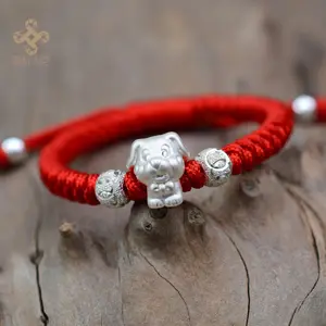 Longjie индивидуальный Китайский Зодиак Собака Детский браслет 999 серебро браслет ручной работы ювелирный браслет