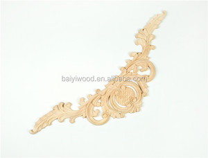 غير مصبوغ نحت الخشب تزيين الخشب الأكانثوس وزخارف التمرير - Product Image 2