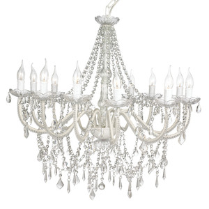 Bán Hot Candle Acrylic Chiếu Sáng Crystal Chandelier 12 Arms Trắng Khung Với Acrylic/ Crystal Trang Trí NS-120125W 1 Năm - Product Image 5