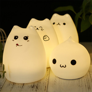 Discount LED <strong>Night</strong> Lamp 7 Colors Colorful USB Rechargeable <strong>Cat</strong> Kids Silicone Led <strong>Night</strong> <strong>Light</strong> - Product Image 3