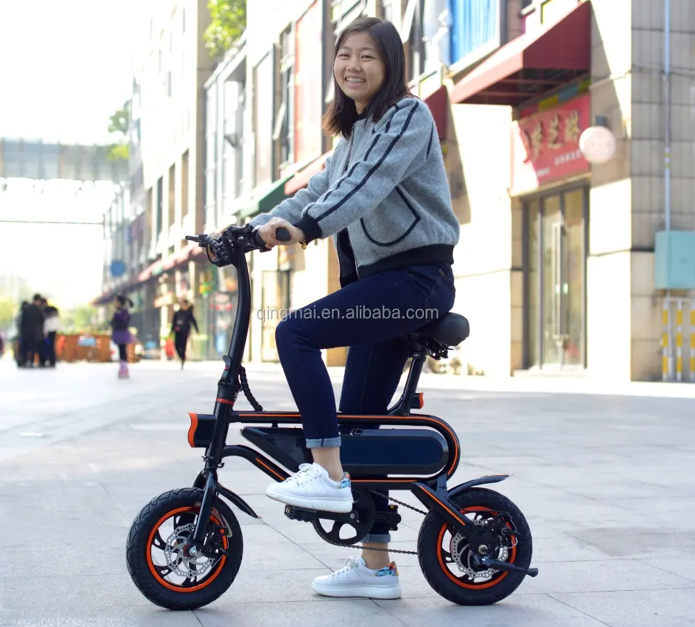 Bicicleta elétrica dobrável, bicicleta elétrica portátil de 12 polegadas para bicicleta divertida e elétrica