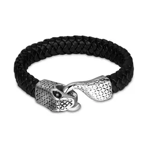 Indio de los hombres de la moda de la joyería ouroboros serpiente pulseras de cuero - Product Image 1