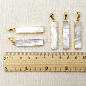 WT-P1051 Liontin Ibu dari Mutiara Persegi Panjang Liontin untuk Ukuran Pembuatan Kalung 8*35Mm Liontin Mutiara Emas Grosir - Product Image 3