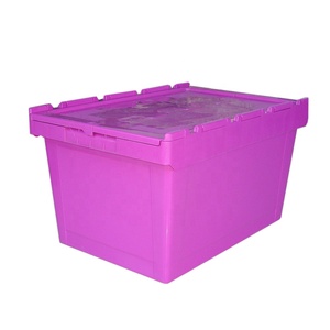 50kgs Attach Hinged Lid Strong Wholesale <strong>Plastic</strong> <strong>Totes</strong> - Product Image 5