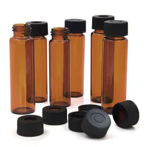 Glass Vial Aijiren Factory Direct Sale 8ml 15-425 Thread Amber Screw Lab Glass Pharmaceuticals Storage Vial With PP Cap