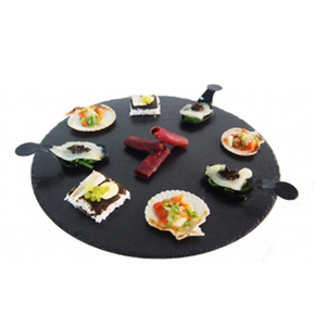 Placa <span class=keywords><strong>de</strong></span> piedra <span class=keywords><strong>de</strong></span> pizarra redonda hecha a mano, placa <span class=keywords><strong>de</strong></span> coco ecológica - Product Image 2