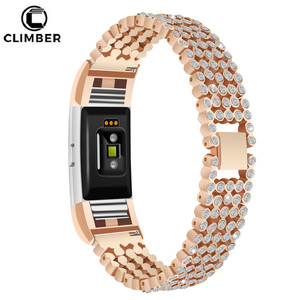 Para <span class=keywords><strong>Fitbit</strong></span> <span class=keywords><strong>pulsera</strong></span>, joyería clásica diamante <span class=keywords><strong>reloj</strong></span> de acero inoxidable banda para <span class=keywords><strong>Fitbit</strong></span> carga <span class=keywords><strong>2</strong></span> <span class=keywords><strong>reloj</strong></span> <span class=keywords><strong>pulsera</strong></span> - Product Image 1