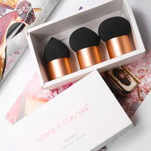 2023 Hot Sale 3pcs Beauty Makeup Cosmetic Sponge Brush Puff Set Foundation Base Powder Makeup Sponge Brush Set