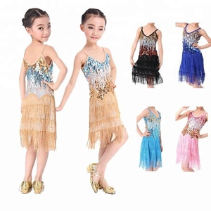 Bestdance Enfants robe latine avec frange Glands De Danse Latine Dancewear Filles Parti Danse Paillettes Robe Costume <span class=keywords><strong>S</strong></span> M L - Product Image 2