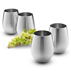 Verre à vin sans pied en acier inoxydable à paroi simple de 18 oz, <span class=keywords><strong>incassable</strong></span>, avec logo personnalisé, style classique - Product Image 5