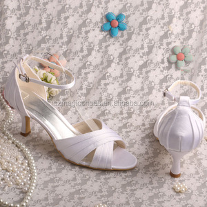 <span class=keywords><strong>Sandali</strong></span> bianchi Peep Toe scarpe <span class=keywords><strong>tacco</strong></span> <span class=keywords><strong>medio</strong></span> - Product Image 4