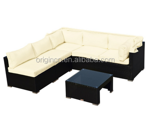 Parasol retráctil <span class=keywords><strong>en</strong></span> forma de <span class=keywords><strong>L</strong></span> de diseño transversal <span class=keywords><strong>exterior</strong></span> muebles de ratán sofá de dosel - Product Image 4