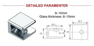 CM104-7สแควร์แก้วชั้น Clamp ยึดแก้วยึดชั้นวางแก้ว Clamp