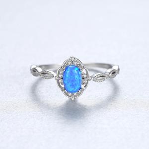CZCITY <strong>Silver</strong> <strong>Opal</strong> <strong>Ring</strong> Jewelry Women Wedding Factory Wholesale Oval Shape Blue <strong>Opal</strong> <strong>Ring</strong> - Product Image 5