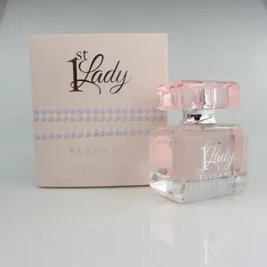 Garrafa de vidro de perfume feminina rosa, de alta qualidade, com tampa surlyn rosa