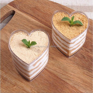 Shop Party Hear <strong>Shaped</strong> clear with Lid <strong>Plastic</strong> Dessert <strong>Cup</strong> <strong>Disposable</strong> - Product Image 1