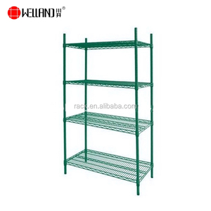 4 niveaux Heavy Duty Chambre Froide Étagère Rack, Vert Foncé Époxy Enduit Métro Fil Étagères Pour Entreposage Frigorifique - Product Image 1