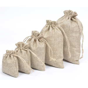 Sacchetto in Iuta Ecologico Biodegradabile <span class=keywords><strong>di</strong></span> Colore Naturale con Cordoncino - Product Image 4