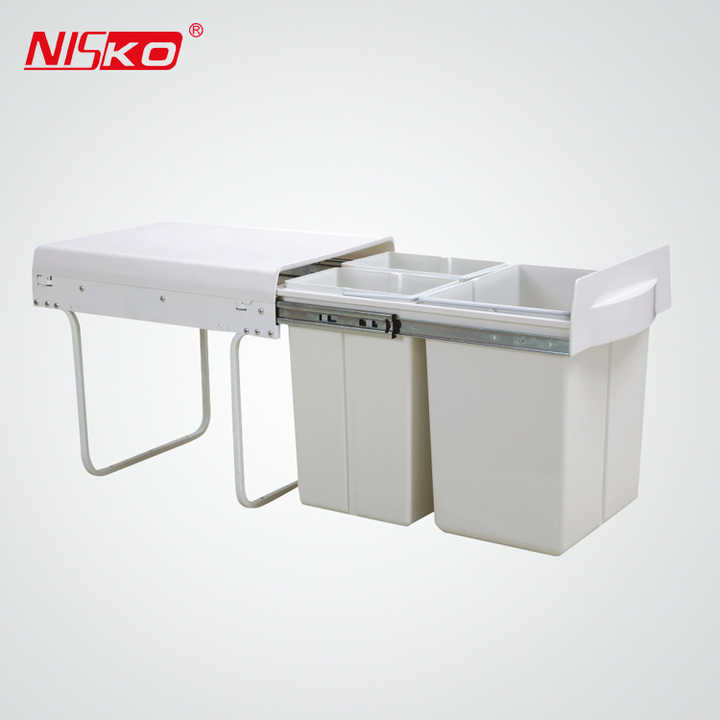 Kitchen Build in Dust Bin Concealed Pull Out Plastic Trash Can| Alibaba.com