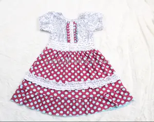 Pers nickety süße Honig Kleidung Baby Kleid Designs Phantasie Grils Kissen bezug Kleid Großhandel Boutique Kleidung Tupfen Kleid