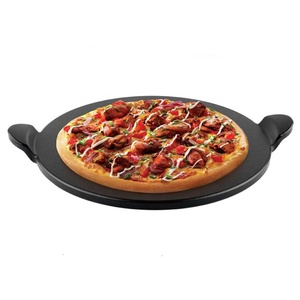 Four électrique à <span class=keywords><strong>Pizza</strong></span> en labradorite avec poignée, revêtement noir en céramique rond de cuisson, en pierre de cuisson - Product Image 2
