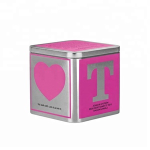 Caja de Té Cuadrada Metálica <span class=keywords><strong>con</strong></span> <span class=keywords><strong>Tapa</strong></span> Insertable, 98x98x98mm, Reciclable, Personalizable, de Grado Alimenticio, para Empaque de Hojas de Té, Uso como Regalo - Product Image 3