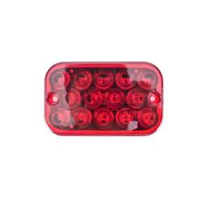5 "kırmızı dikdörtgen LED kuyruk lambası kamyon/römork/traktör/RV