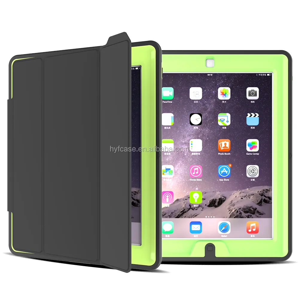 Stock Top Design Useful Kickstand Case For Ipad4/Ipad3/ipad2;factory price Hybrid Covers Cases For ipad4 Shockproof Case