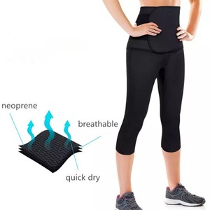 Pantalones de entrenamiento adelgazantes elásticos de neopreno de talla grande para mujer - Product Image 4