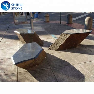 Banc en grès de jardin pas cher, comme une chaise en bois, à vendre - Product Image 6