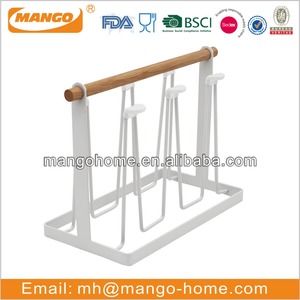 Tazza di <span class=keywords><strong>metallo</strong></span> Ferro Supporto di Tazza di Vetro Del Basamento Cremagliera Del <span class=keywords><strong>Metallo</strong></span> Tazza Tazza Cremagliera Mensola di Ferro Supporto di Legno - Product Image 2